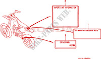ETIQUETA DE PRECAUCION para Honda CR 80 R BIG WHEEL 1996