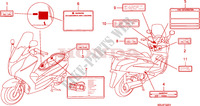 ETIQUETA DE PRECAUCION (FES1257/A7)(FES1507/A7) para Honda S WING 150 FES 2007