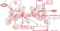 ETIQUETA DE PRECAUCION (CB600F2/F3/4/5/6) para Honda CB 600 F HORNET 34HP 2004