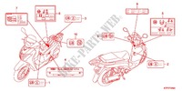 ETIQUETA DE PRECAUCION(1) para Honda SH 125 R WHITE SPECIAL 2ED 2012