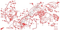 GUARDABARROS TRASERO para Honda FOURTRAX 500 FOREMAN 4X4 RED 2013