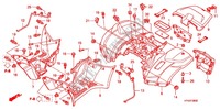 GUARDABARROS TRASERO para Honda FOURTRAX 420 RANCHER 4X4 Manual Shift RED 2010