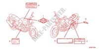 ETIQUETA DE PRECAUCION (CB400/A) para Honda CB 400 SUPER FOUR VTEC REVO Color Order Plan Wheel Color 2011