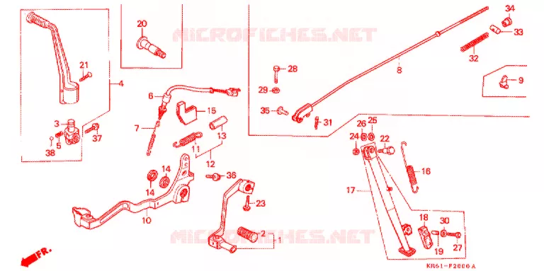 PEDAL/BRAZO ARRANCADOR PEDAL Honda MOTO 250 XL 1990  XLR250R3L