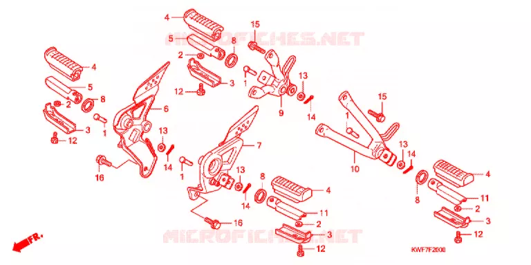 ESTRIBO/PEDAL Honda MOTO 125 CBF 2011  CBF125MA