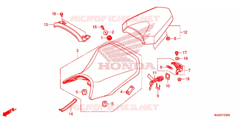 ASIENTO SIMPLE(2) Honda MOTO 500 CBR 2018  CBR500RAJ_FO