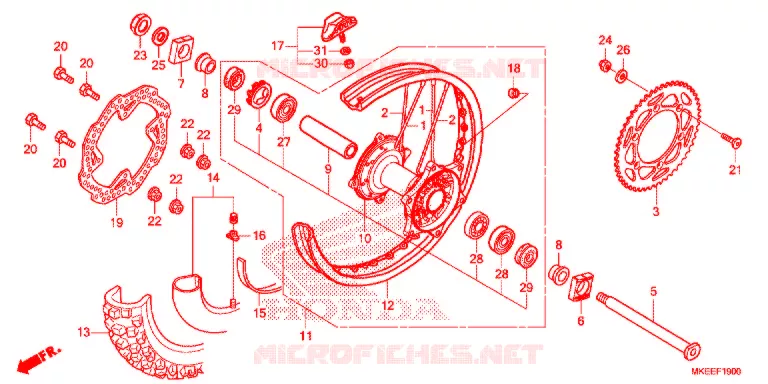 RUEDA TRASERA Honda MOTO 450 CRF 2019  CRF450RK