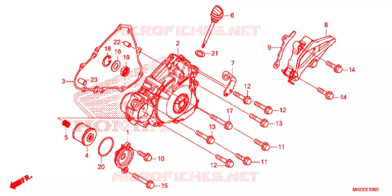 CUBIERTA DE CARTER IZQ./ GENERADOR(2) Honda MOTO 450 CRF 2020  CRF450RXK