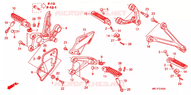 PEDAL/ESTRIBO Honda MOTO 1000 CBR 2008  CBR1000RR8_J