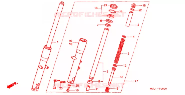 HORQUILLA DELANTERA Honda MOTO 400 SHADOW 2001  NV400DC1