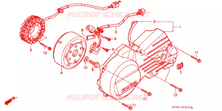 CUBIERTA DE CARTER IZQUIERDA GENERADOR Honda MOTO 250 NSR 1995  NSR250R2R