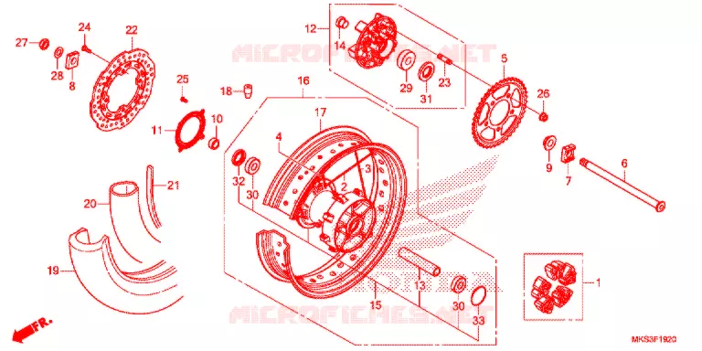 RUEDA TRASERA (1) Honda MOTO 1100 AFRICA-TWIN 2020  CRF1100AL