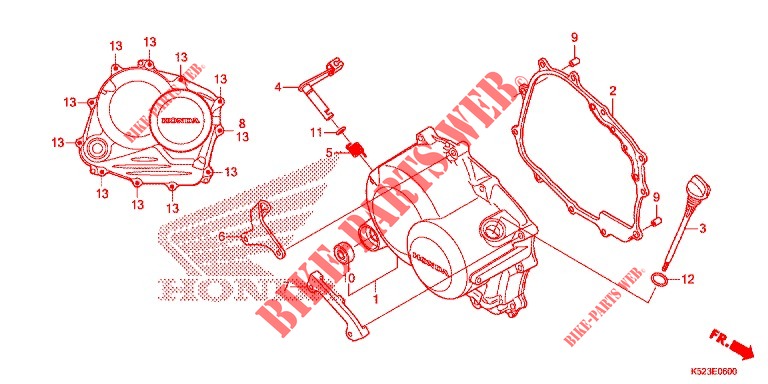CUBIERTA DE CARTER DER. para Honda CB 125 TWISTER LA 2020