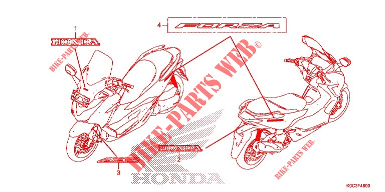 MARCA/EMBLEMA para Honda FORZA 250 ABS 2018