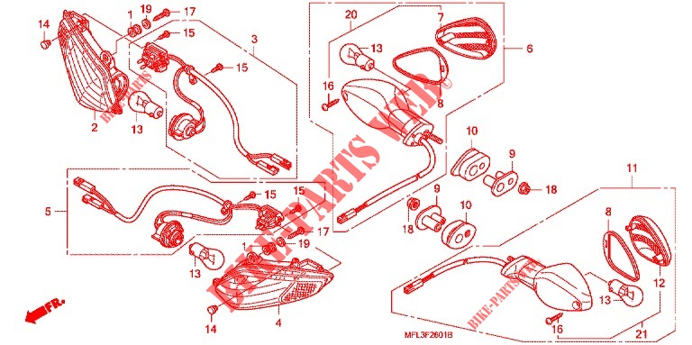 GUINO (CBR1000RR9,A,B/RA9,A,B) para Honda CBR 1000 RR FIREBLADE REPSOL 2011