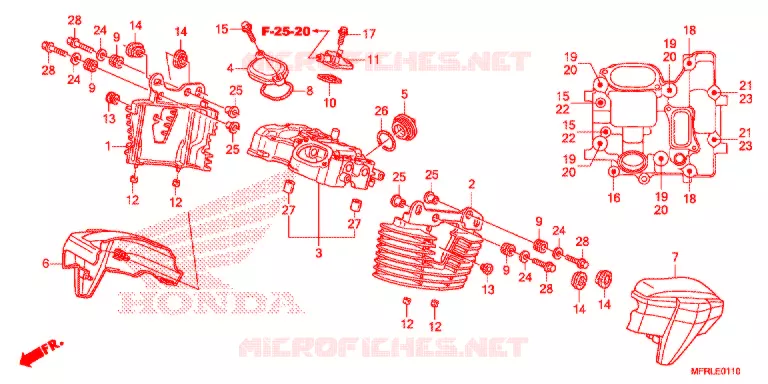 CUBIERTA DE CULATA DE CILINDROTRASERA  Honda MOTO 1300 VT 2020  VT1300CXAL
