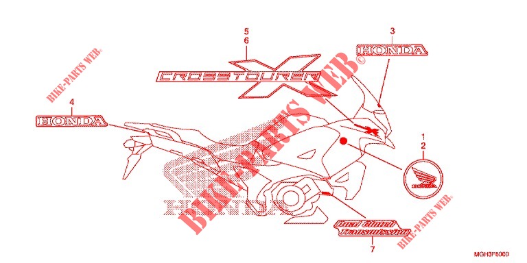 MARCA/EMBLEMA  para Honda CROSSTOURER 1200 DCT 2012