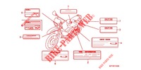 ETIQUETA DE PRECAUCION   para Honda XRM 125 SPOKED WHEELS, REAR BRAKE DISK 2010