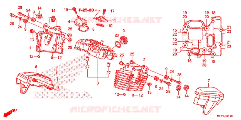 CUBIERTA DE CULATA DE CILINDROTRASERA Honda MOTO 1300 VT 2012  VT1300CTAC