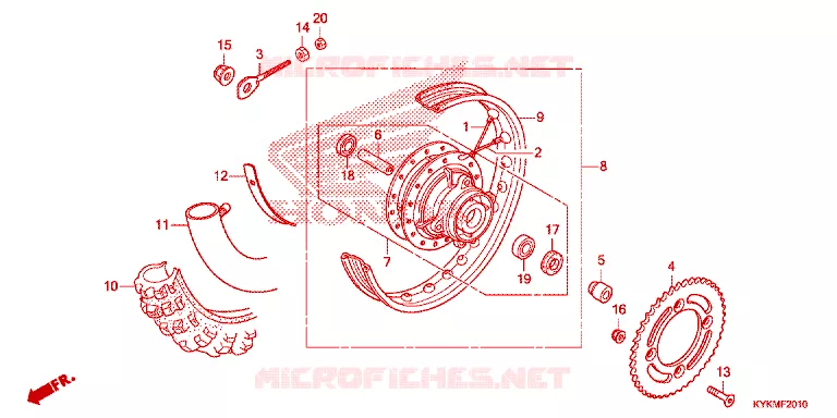 RUEDA TRASERA Honda MOTO 110 CRF 2023  CRF110FP