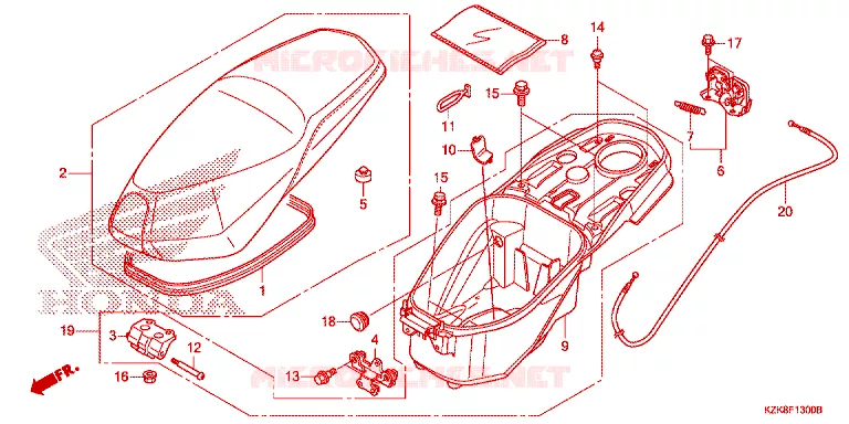 ASIENTO/ CAJA DE EQUIPAJE Honda SCOOTER 110 DIO 2013  SCV110FBC