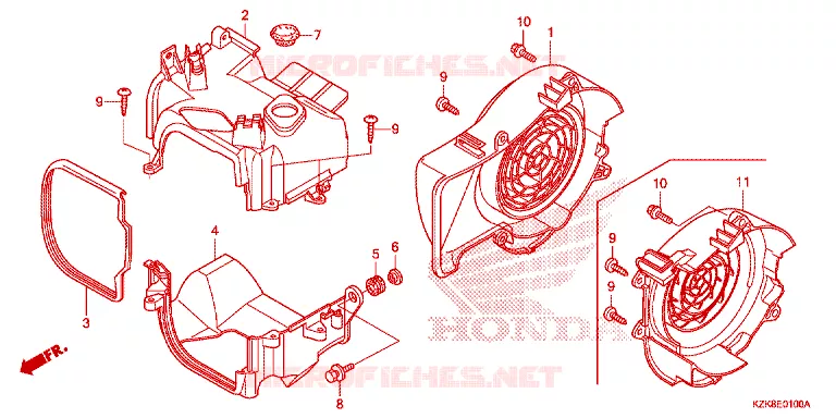 PESTANA/CUBIERTA DE VENTILADOR Honda SCOOTER 110 DIO 2013  SCV110FBC