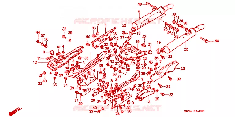 SILENCIADOR DE ESCAPE Honda MOTO 1500 GOLD-WING 1990  GL1500IL