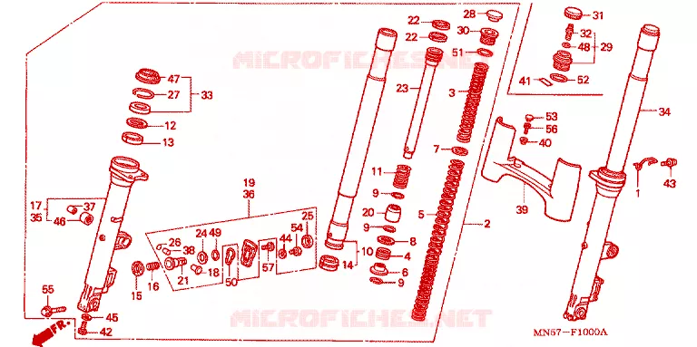 HORQUILLA DELANTERA Honda MOTO 1500 GOLD-WING 1990  GL1500SEL