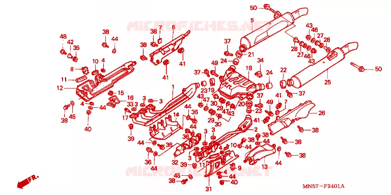 SILENCIADOR DE ESCAPE Honda MOTO 1500 GOLD-WING 1990  GL1500SEL