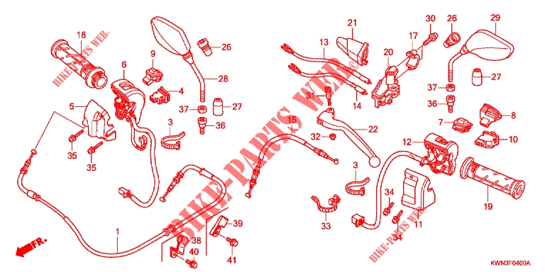 PALANCA DE MANIJA/CABLE/ INTERRUPTOR para Honda PCX 125 2013