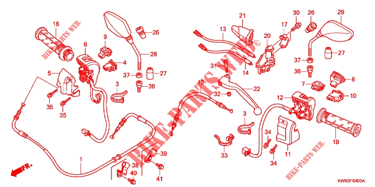PALANCA DE MANIJA/CABLE/ INTERRUPTOR para Honda PCX 125 2014