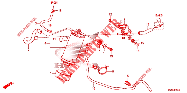 SISTEMA DE RECICLAJE DE GAS para Honda CB 500 X 2014