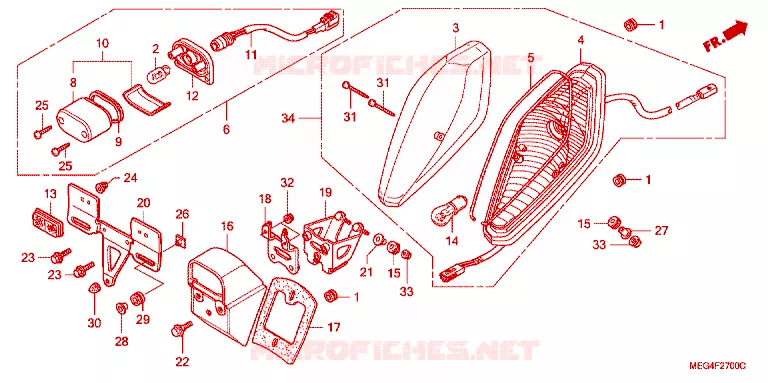 PILOTO TRASERO Honda MOTO 750 SHADOW 2004  VT750CA4