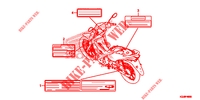     ETIQUETTE DE PRECAUTIONS para Honda WAVE 110 Front brake disk, Electric start, Spoked wheels 2022