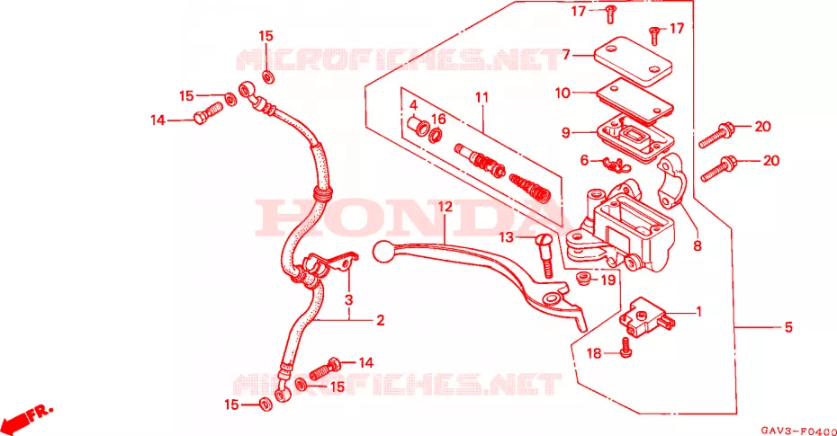 FRENO DELANTERO CILINDRO MAESTRO Honda SCOOTER 50 BALI 1996  SJ50T
