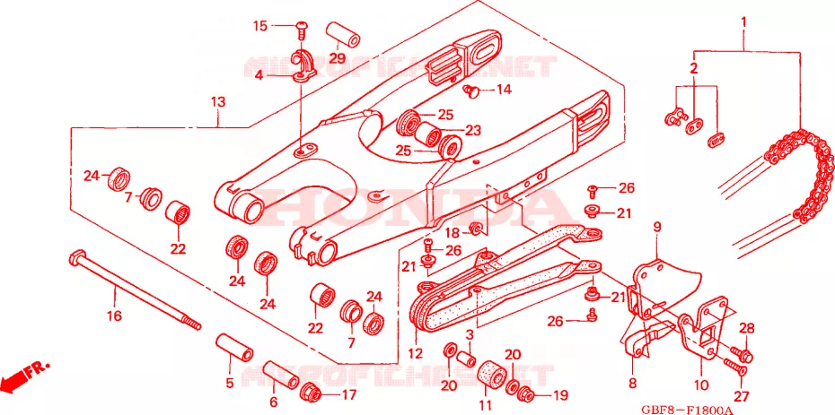 BRAZO DE OSCILACION Honda MOTO 85 CR 2004  CR85RB4