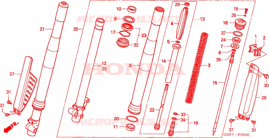 HORQUILLA DELANTERA Honda MOTO 85 CR 2003  CR85R3