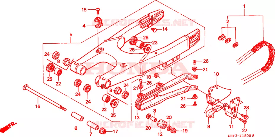 BRAZO DE OSCILACION Honda MOTO 80 CR 1997  CR80RV