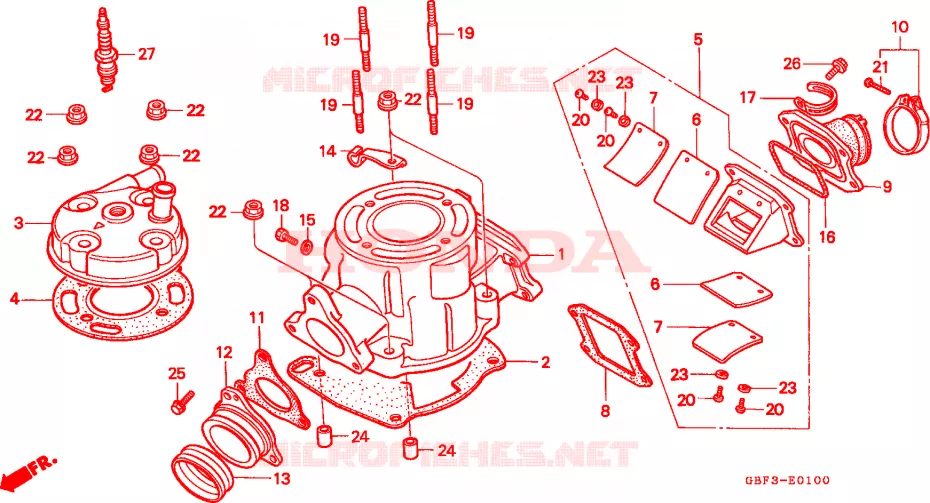 CILINDRO/CULATA DE CILINDRO Honda MOTO 80 CR 1996  CR80RBT
