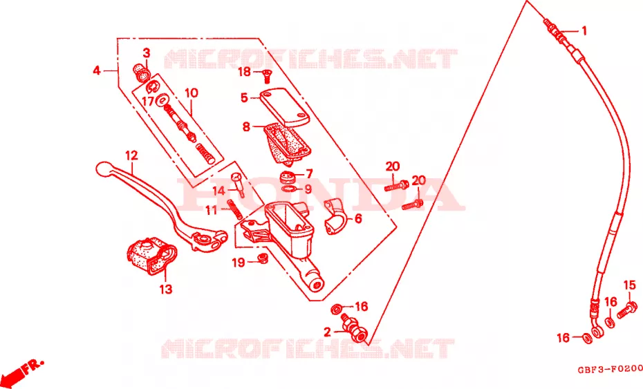 CILINDRO MAESTRO DE FRENO(1) Honda MOTO 80 CR 1996  CR80RBT