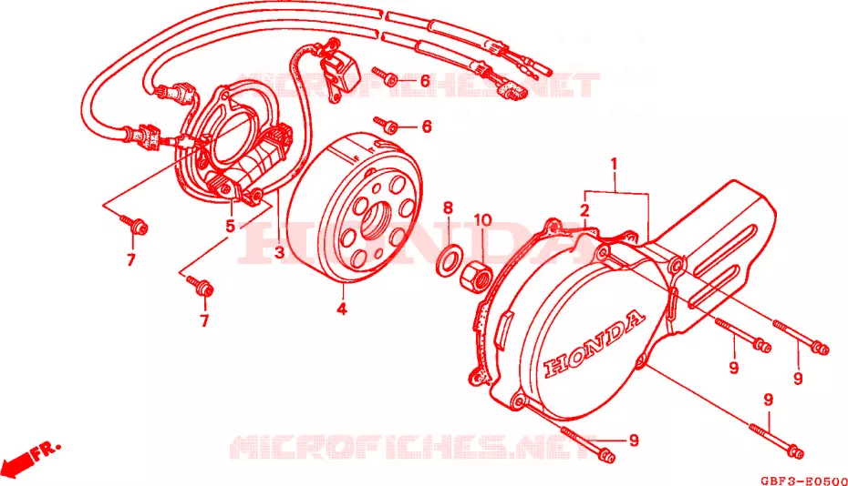 CUBIERTA DE CARTER IZQ./ GENERADOR Honda MOTO 80 CR 1997  CR80RBV