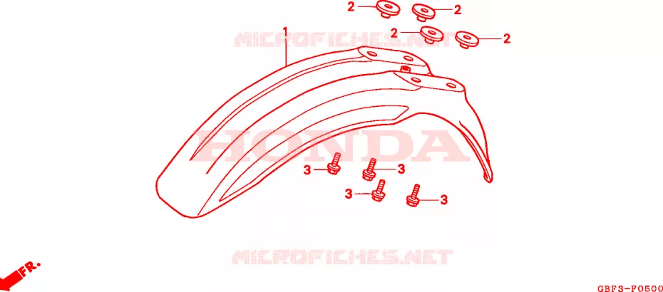 GUARDABARROS DELANTERO Honda MOTO 80 CR 1996  CR80RBT