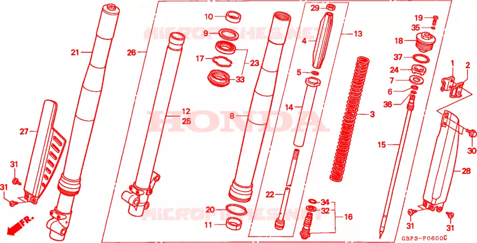 HORQUILLA DELANTERA Honda MOTO 80 CR 1997  CR80RBV