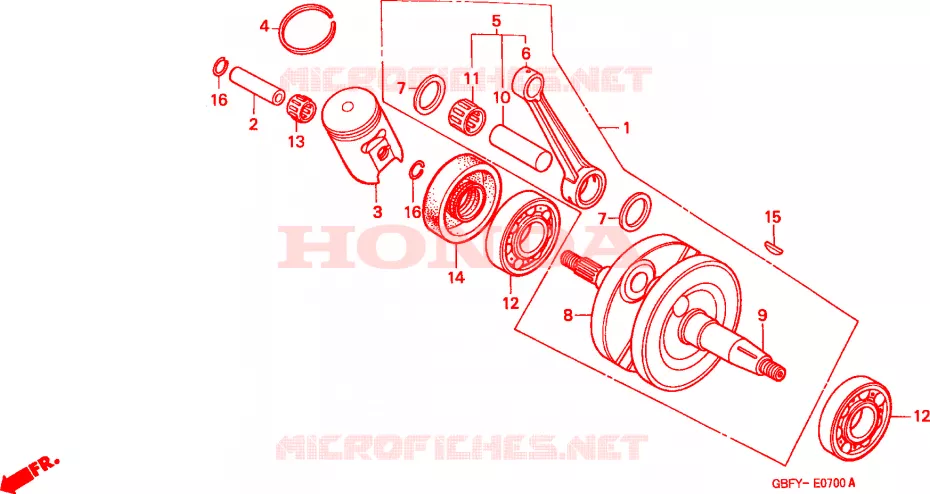 CIGUENAL/PISTON Honda MOTO 80 CR 2000  CR80RY