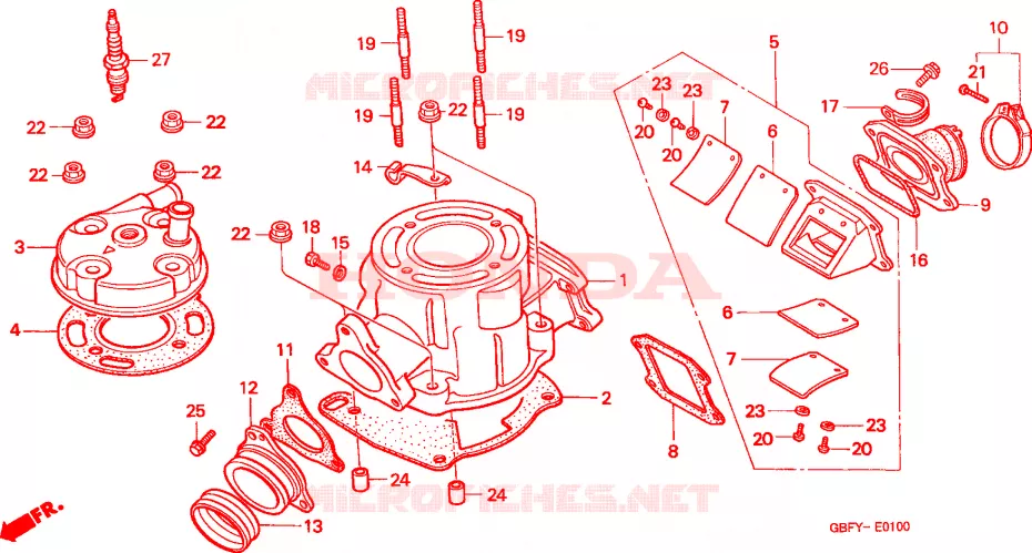 CILINDRO/CULATA DE CILINDRO Honda MOTO 80 CR 2002  CR80R2