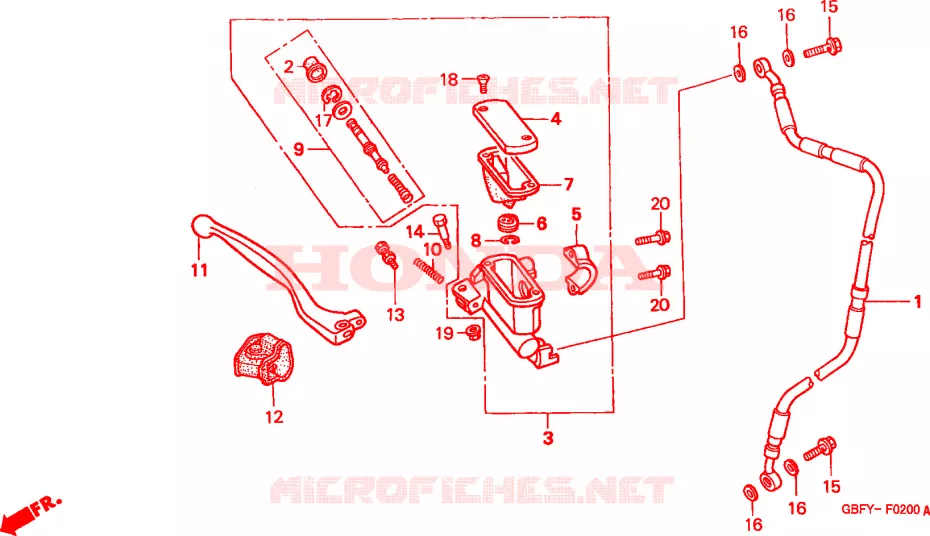 CILINDRO MAESTRO DE FRENO Honda MOTO 80 CR 2001  CR80RB1