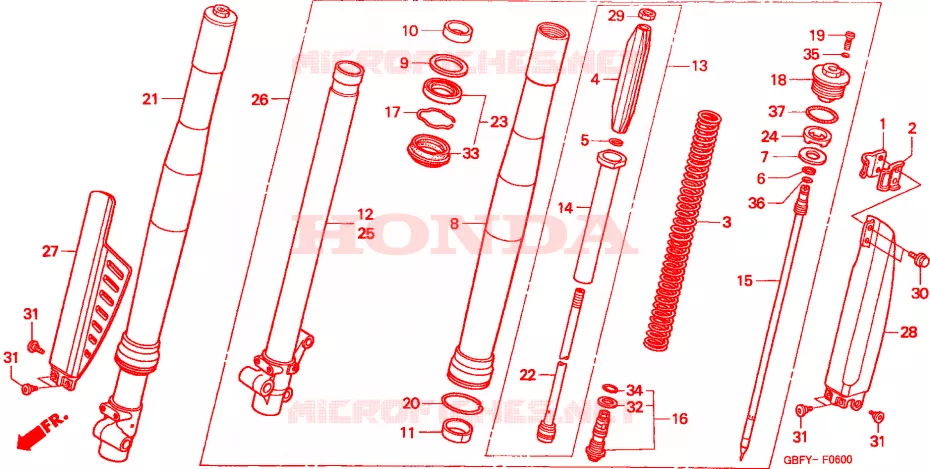 HORQUILLA DELANTERA Honda MOTO 80 CR 2002  CR80R2