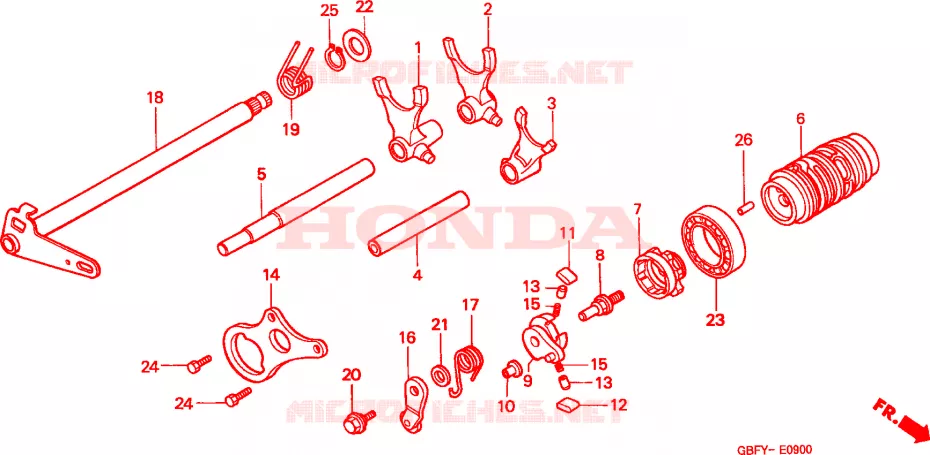 TAMBOR CAMBIO ENGRANAJES Honda MOTO 80 CR 2002  CR80R2
