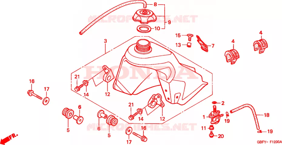 TANQUE DE COMBUSTIBLE Honda MOTO 80 CR 2002  CR80R2