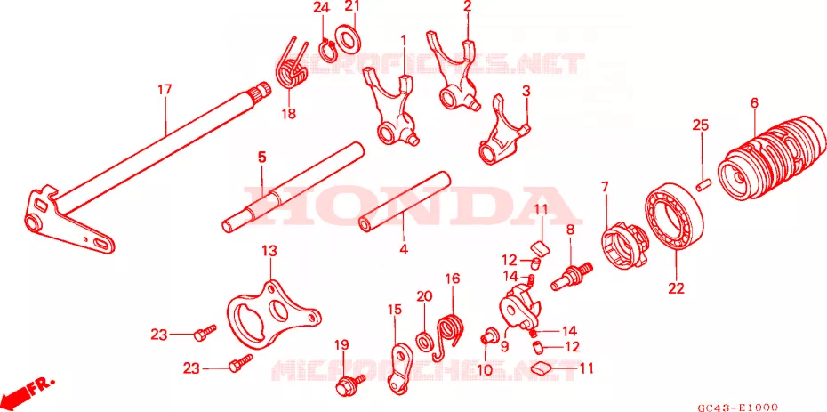 TAMBOR DE CAMBIO/HORQUILLA DE CAMBIO Honda MOTO 80 CR 1985  CR80RF